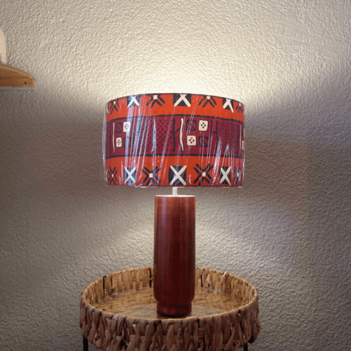 African Print Wooden Bedside Lamp