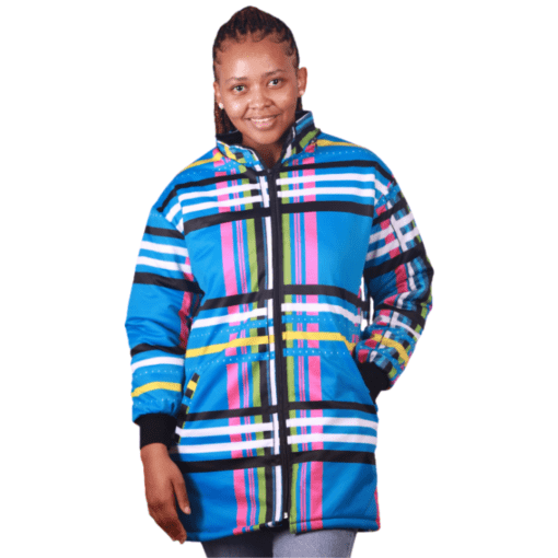 Blue Venda African Long Jacket by Tribe Afrique