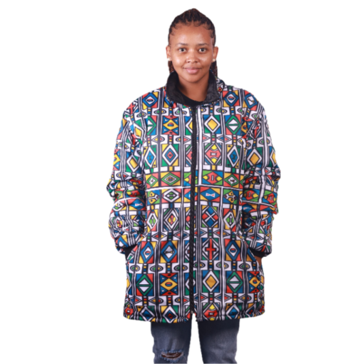 Ndebele Reloaded Long Puffy African Jacket