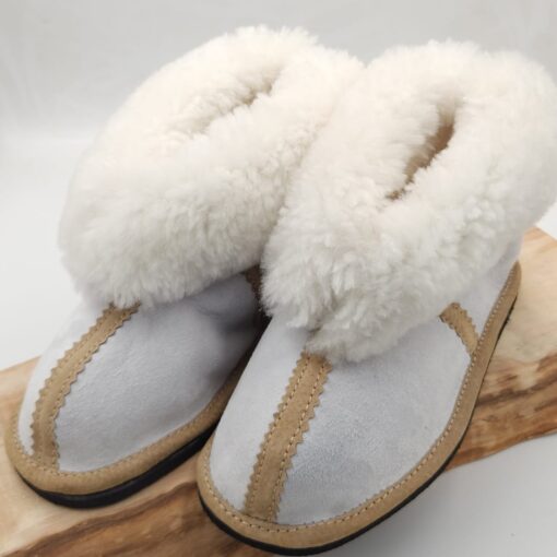 White sheepskin slippers