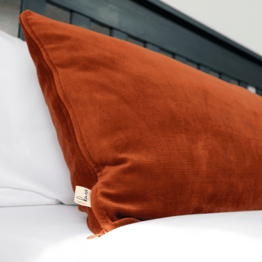 Rust Knitted Corduroy Pillow